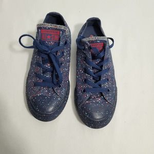 Converse All Star Blue With Red/Blue Speckles Youth Size 1  110521-0457
